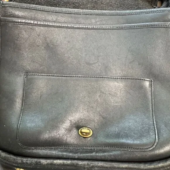 Coach 9525 Vintage Old Stewardess Black Leather Shoulder Bag - Picture 8 of 11